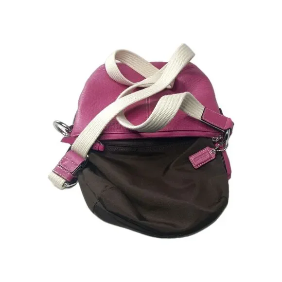 Coach Hamilton Leather Messenger Crossbody Bag Raspberry Pink Swingpack - Picture 7 of 9